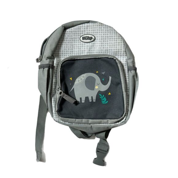 Toddler Quilted Harness Elephant Backpack - gray/multi, one size, baby safety - Picture 3 of 6